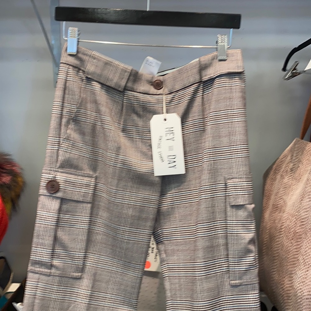 Chloe wool plaid cargo pocket pant